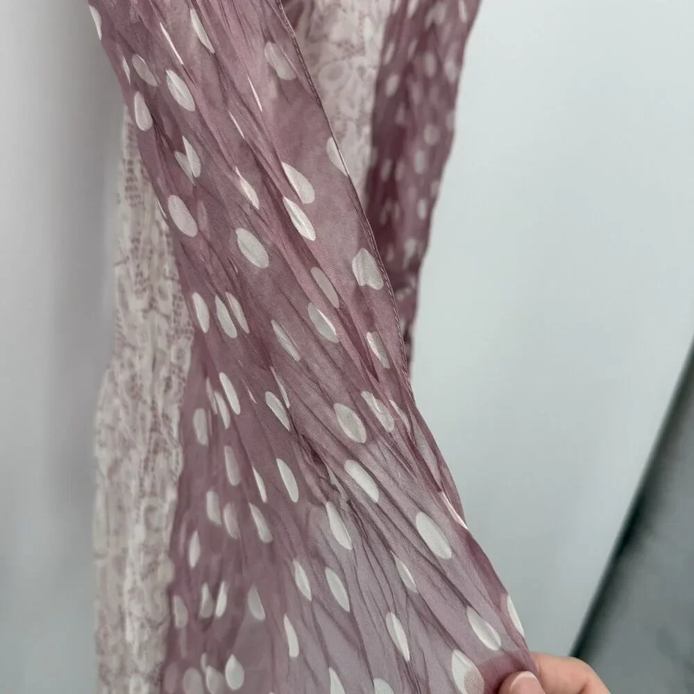 Furla Polka Dot Silk Scarf Flowy Animal Print Lace Designer Accessory